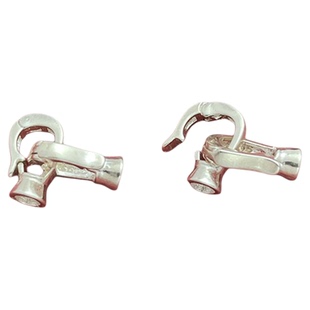 S925纯银项链扣头手链扣搭扣珍珠接头双环收尾扣DIY串珠扣8字扣