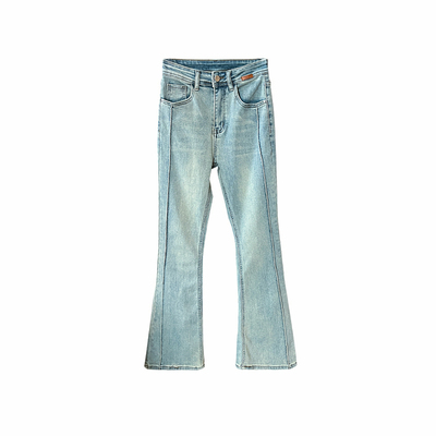 逆天显腿长！~高腰微喇叭牛仔裤