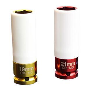 1/2超薄火花塞套筒21防刮花六角长套头薄壁防伤轮胎套扳手17 19