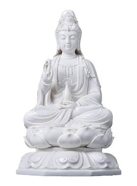 戴玉堂林小彩陶瓷摆件八角座观音