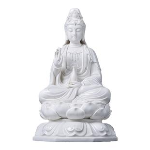 戴玉堂林小彩陶瓷摆件《八角座观音》德化白瓷佛像供奉家用菩萨像