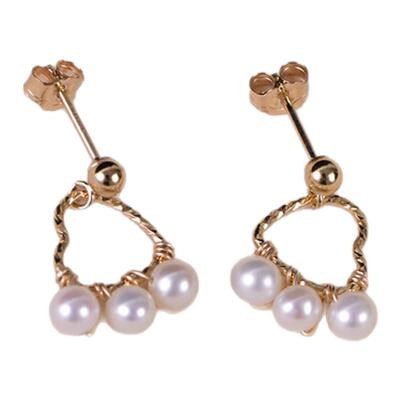 天然淡水珍珠耳钉气质耳环耳饰女