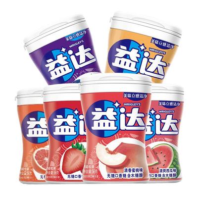 口香糖 木糖醇 56g*6瓶 约40粒 组合装 大瓶装 薄荷