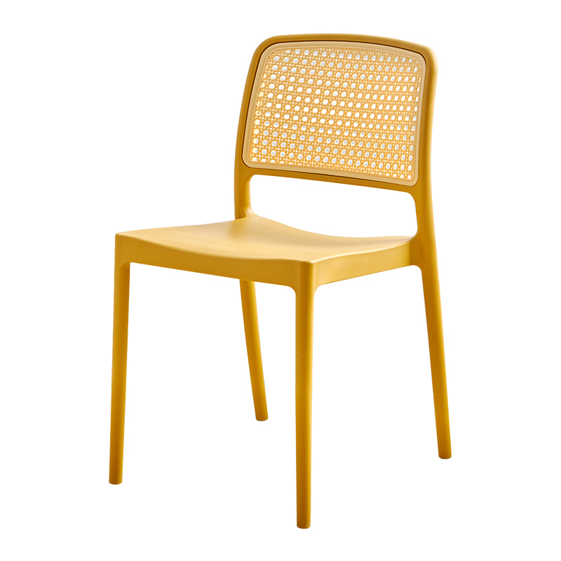 北欧藤条椅小户型书桌椅塑料椅户外家用可叠放餐椅网红中古靠背椅