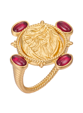 MONSECRET翻转古币红宝石戒指女