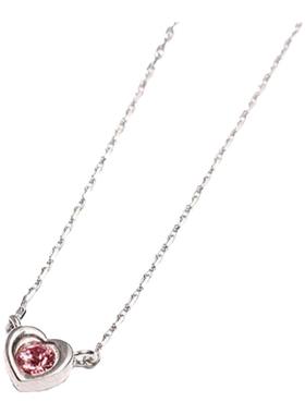 韩国粉色水晶爱心项链生日礼物