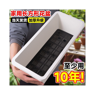 长方形花盆阳台种菜长条盆蔬菜种植专用箱网红懒人盆栽盆塑料窄盆