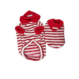 狗狗衣服冬新年红色喜庆小红帽条纹卫衣泰迪比熊柯基柴犬宠物衣服