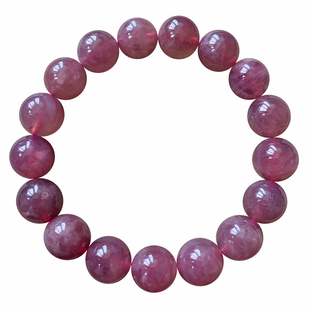 天然紫马粉单圈水晶手链马达加斯粉晶芙蓉石手串饰品送礼物女情侣