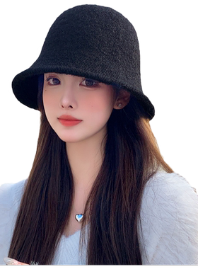 渔夫帽韩版女秋冬显脸小兔毛混纺