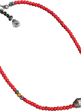 跋折罗VAJRA原创《赤果》红琉璃锁骨链复古颈链可调长短