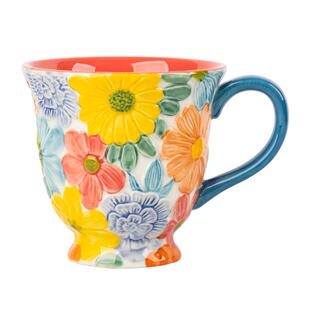 一露生花马克杯陶瓷杯家用早餐杯水杯办公室大容量高颜值咖啡杯女