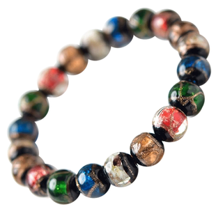 香灰琉璃手串女男多宝手串散珠子文玩古法北京五色吞金兽琉璃手链