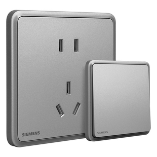 西门子官方旗舰店开关插座灵蕴星辉银家用五孔一开空调面板套餐