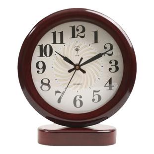 北极星 座钟家用客厅大字木质简约台钟石英钟静音时尚时钟创意表