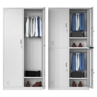 钢制员工铁皮柜两门更衣柜职员宿舍二门换衣柜带锁储物柜鞋柜柜子