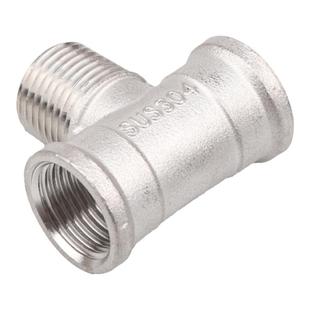 304不锈钢三通弯头对丝内外丝直接直通4分管箍堵头水管接头延长杆