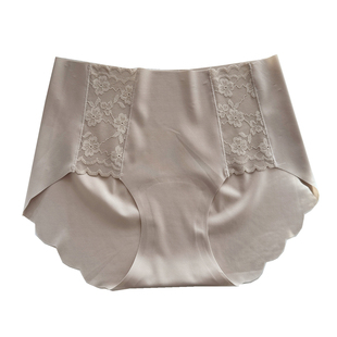 无痕奶皮子冰丝温柔蕾丝拼接轻薄夏运动女生内裤女士隐形肤粉底液