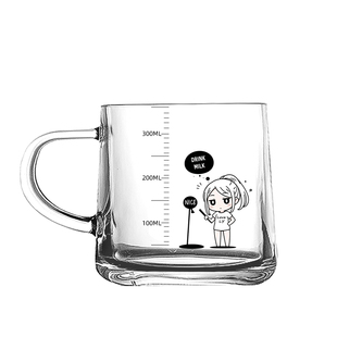 带盖刻度喝冲泡牛奶粉酸奶杯子专用成人儿童早餐家用玻璃水杯加厚