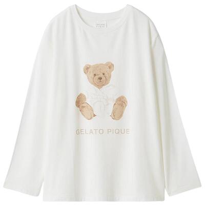 gelato pique26春夏新品女睡衣浴袍小熊长袖T恤居家PWCT261309