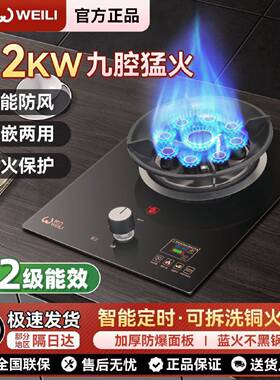 威力燃气灶单灶家用天然气猛火灶嵌入式台式液化气燃气灶