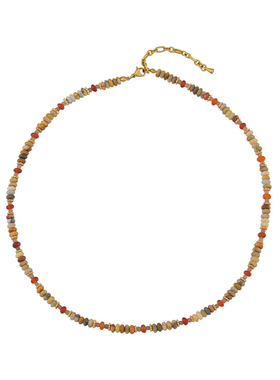 芮拉小众设计高级感天然玛瑙串珠项链女红色波西米亚复古锁骨链