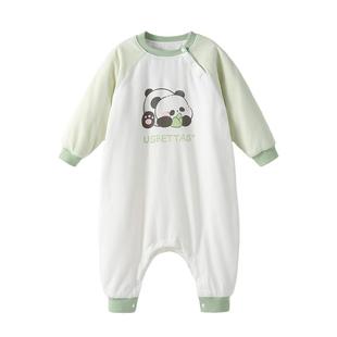 贝肽斯宝宝睡衣纯棉加厚男女儿童连体睡衣秋冬款家居服夹棉睡袋