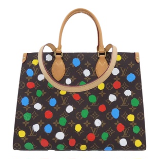 中古LV路易威登女包A级95新(LV x YK) OnthegoMM托特包老花托特包