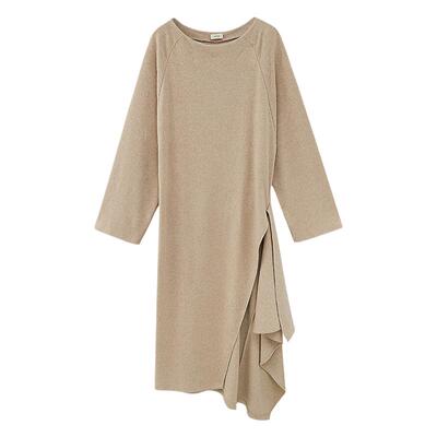 SOTHEA 21秋冬 冬季保暖仿羊绒质感磨毛弹力棉宽松长款连衣裙