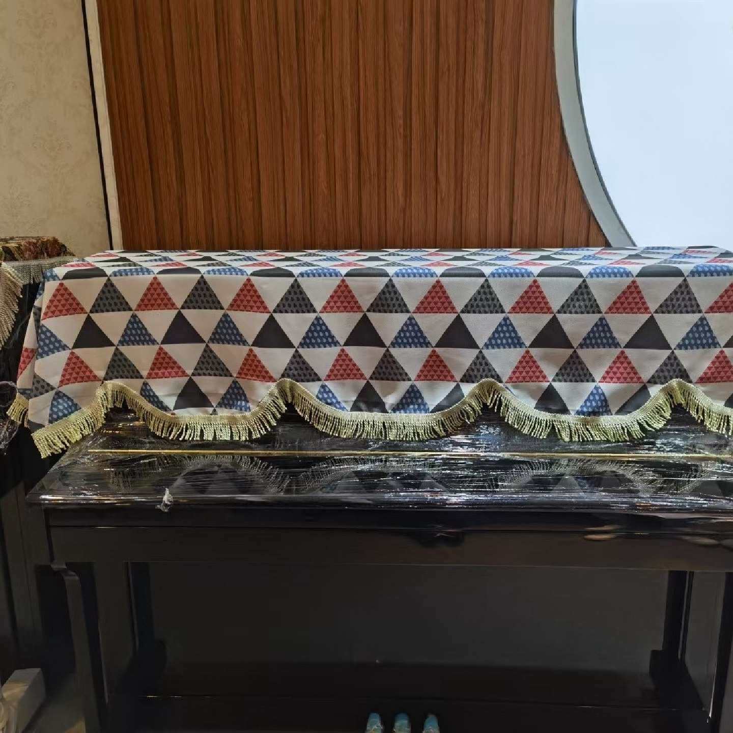 钢琴罩钢琴顶披罩加厚钢琴罩提花布钢琴罩半罩防尘布艺钢琴布