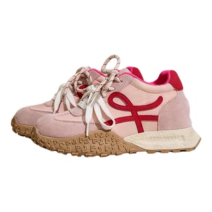 高定真皮~内增高7CM德训鞋女鞋夏厚底小个子复古休闲运动鞋老爹鞋