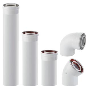 威能壁挂炉排烟管采暖炉冷凝管100/60双层烟管博士燃气锅炉烟囱管