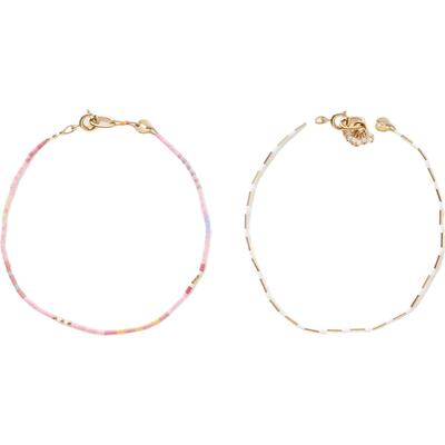 【38礼物】Roxanne Assoulin 女串珠金色脚链(两条装)