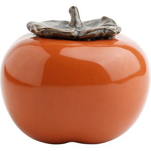 三勤堂柿子小茶叶罐小号便携陶瓷密封醒茶罐茶仓好看的网红摆件女