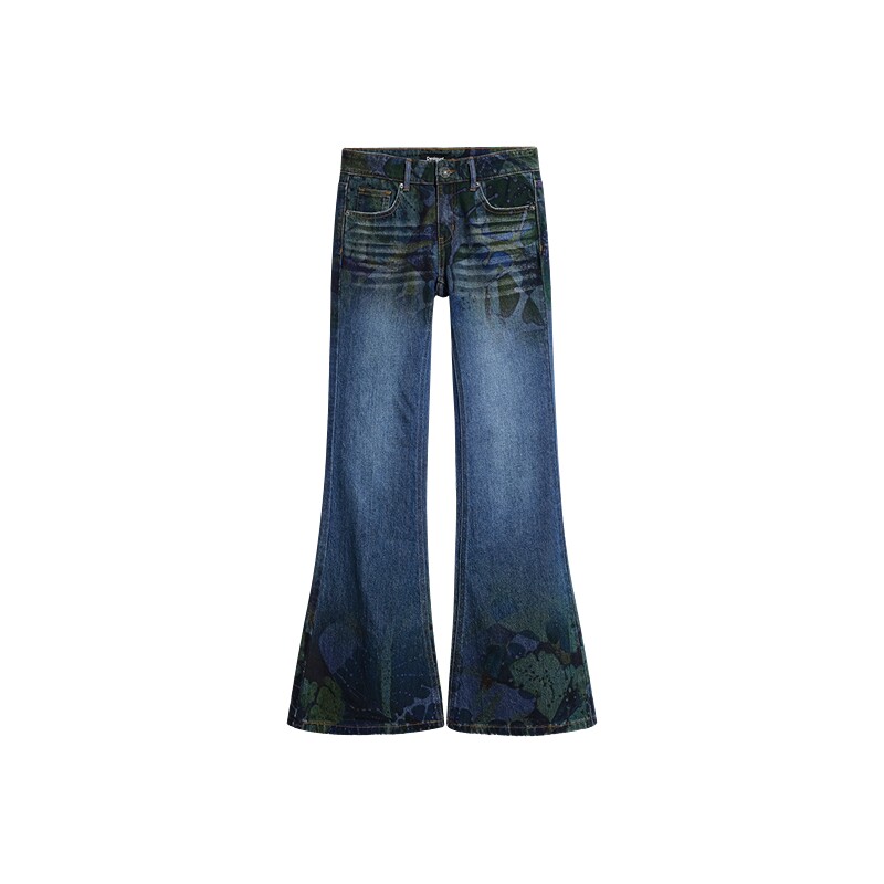 【LACROIX联名】Desigual26秋冬新品抽象晕染印花女式牛仔裤