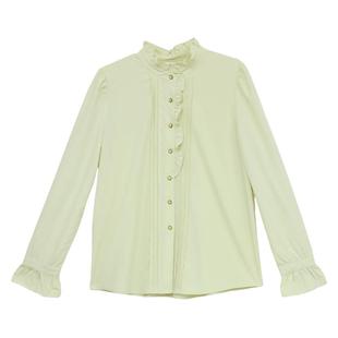 it'real瑞尔冬季新款法式休闲花边长袖衬衫上衣女装