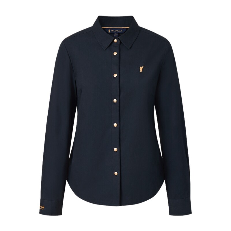 【100%棉】POLOWALK女式长袖衬衫2026春季新品商务休闲通勤衬衣