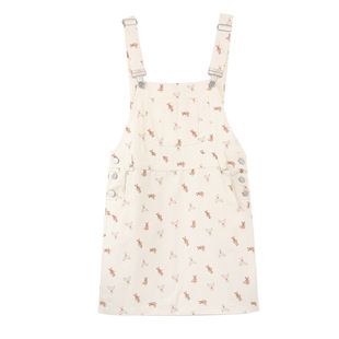 FF BLUE贝果泰迪 乖巧复古减龄可爱连衣裙学院风小熊印花背带裙女