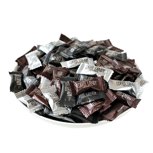 满铺咖啡糖500颗原味压缩咖啡豆醇香黑咖啡味嚼着吃的网红糖果片