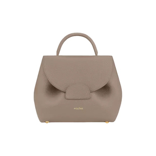【礼物】Polene波灵恩Number One Nano 灰色荔枝牛皮酒窝包斜挎包