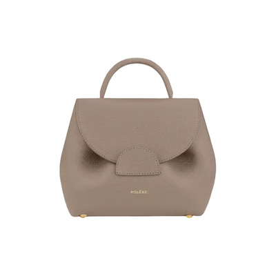 灰色荔枝牛皮手提斜挎包Polene