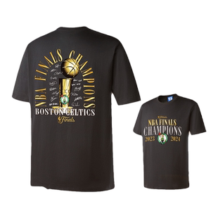 NBA凯尔特人总冠军纪念T恤官方正品2023-24赛季球员签名短袖上衣