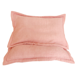 枕头套48cmx74cm全棉纯棉纱布枕套一对装成人四季2026新款纯粉色2