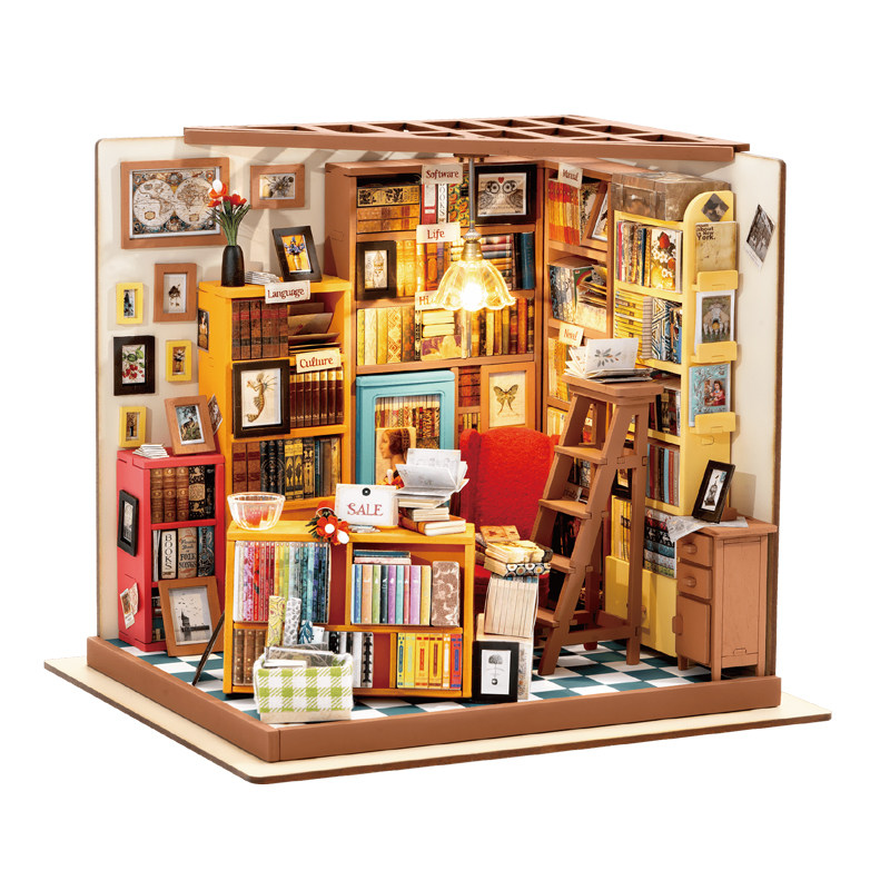 rolife若来山姆书店diy手工小屋艺术屋微缩场景房子模型创意礼物