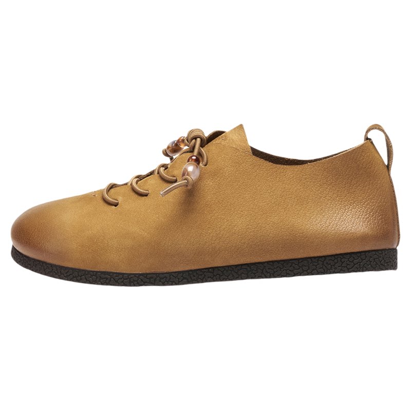 哈森法式复古真皮玛丽珍平底单鞋