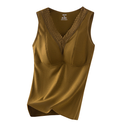 胖mm保暖背心内衣免穿文胸秋冬季