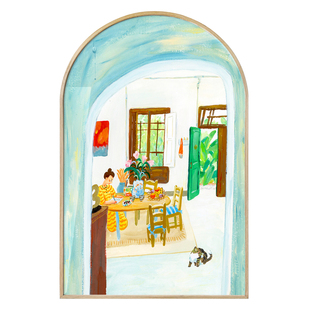 布纸有爱 布果原创 乡间 现代简约静物装饰画拱形客餐厅艺术插画