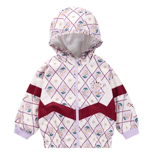 商场同款安奈儿女童装夹克外套秋冬季款宝宝加绒休闲格纹上衣