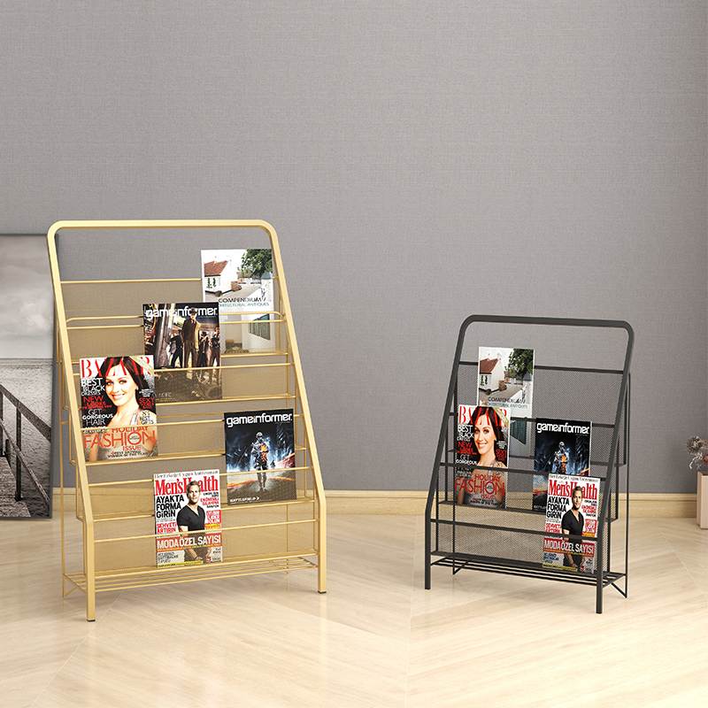 落地儿童书架简易宝宝图书绘本架铁艺收纳杂志架置物架幼儿书报架