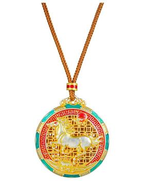 足银999描金花丝马到成功绳链